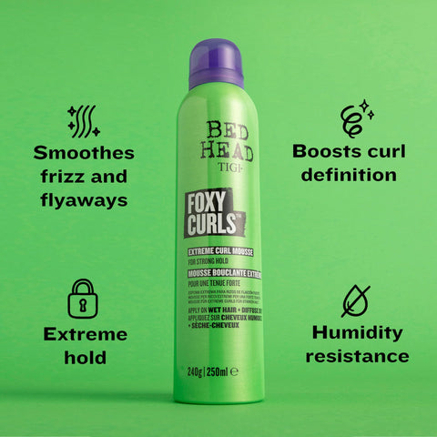 Bed Head by TIGI Foxy Curls Extreme Curl Mousse, Curl-Defining and Anti-Frizz Styling Mousse for Strong Hold, 8.4 oz
