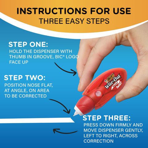 BIC Wite-Out Mini Twist Correction Tape, No Dry Time, Tear Resistant Tape, White, 2-Count