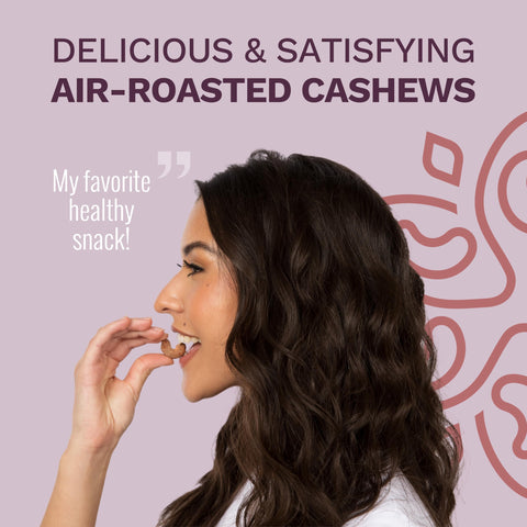 Cocoa Dusted Wrapped Whole Cashews by Karma Nuts, Lightly Sweetened, Air Roasted with Natural Skins, 2X more Fiber, Peanut-Free Facility, Kosher, Everyday Nut Snack, 7oz Resealable Bag