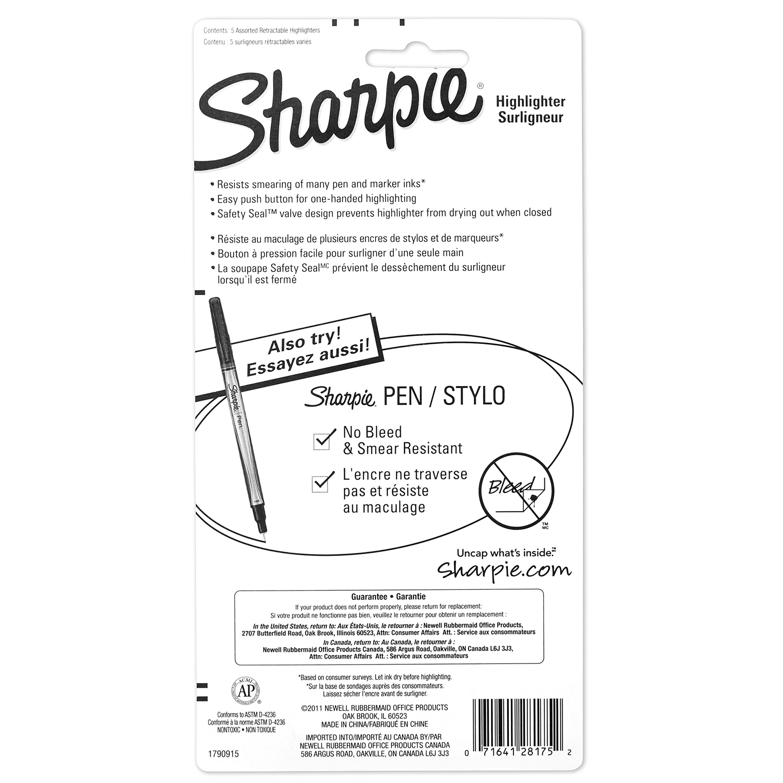 Sharpie Accent Retractable Assorted 5 Pack