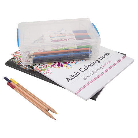 Advantus Super Stacker Large Pencil Box, Plastic, 9 x 5.5 x 2.62, Clear