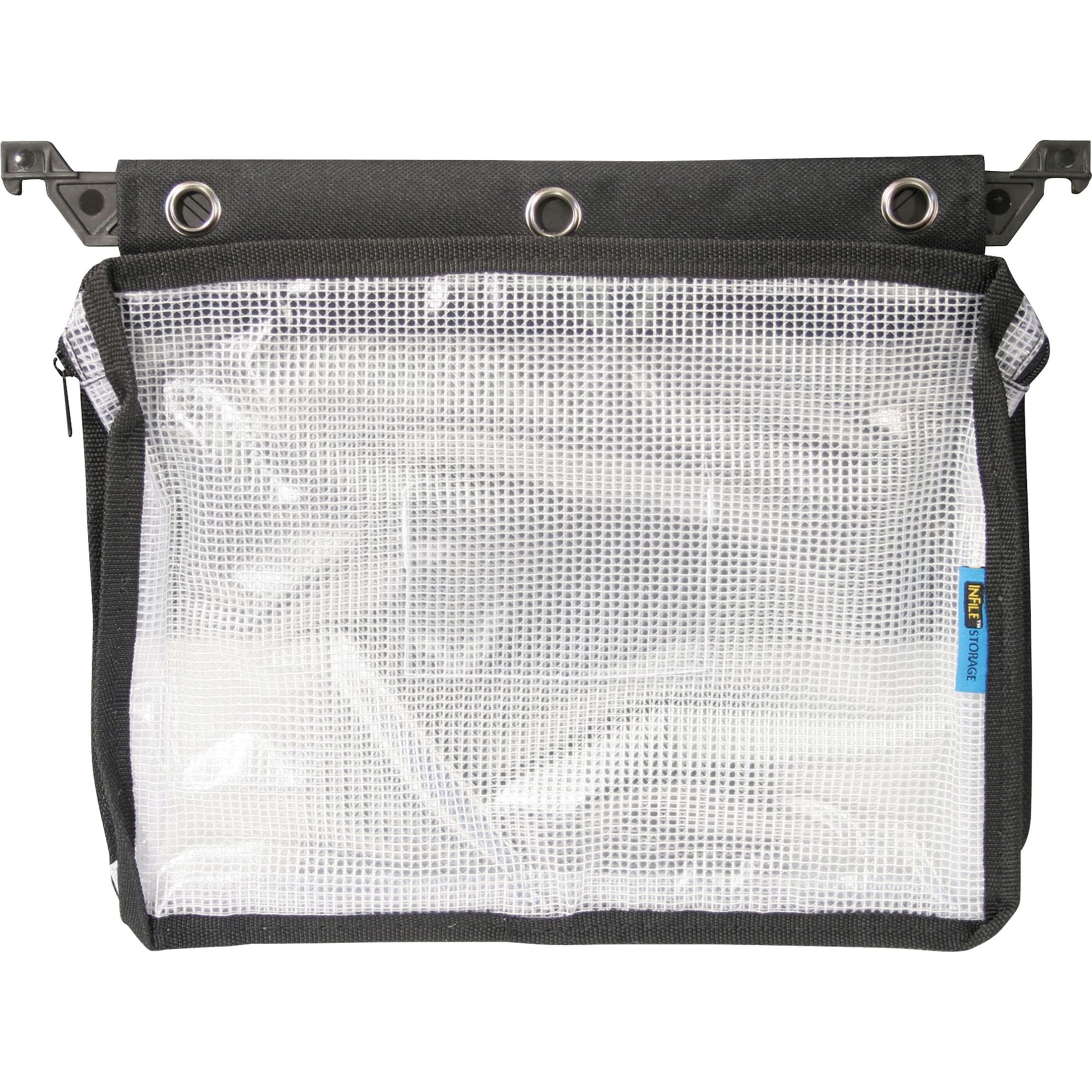 Advantus Expanding Zipper Pouch, 13 x 9.25, Black/Clear