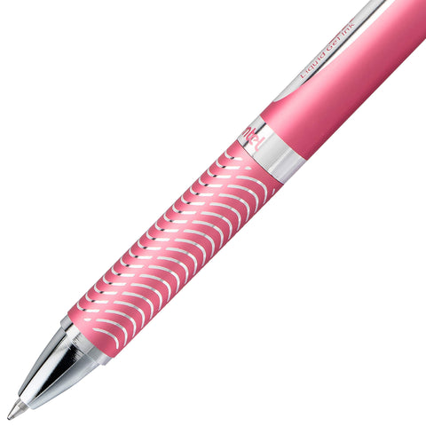 Pentel EnerGel Alloy RT Premium Liquid Gel Pen, (0.7mm), Medium Line, Pink Barrel, Black Ink (BL407P-A)