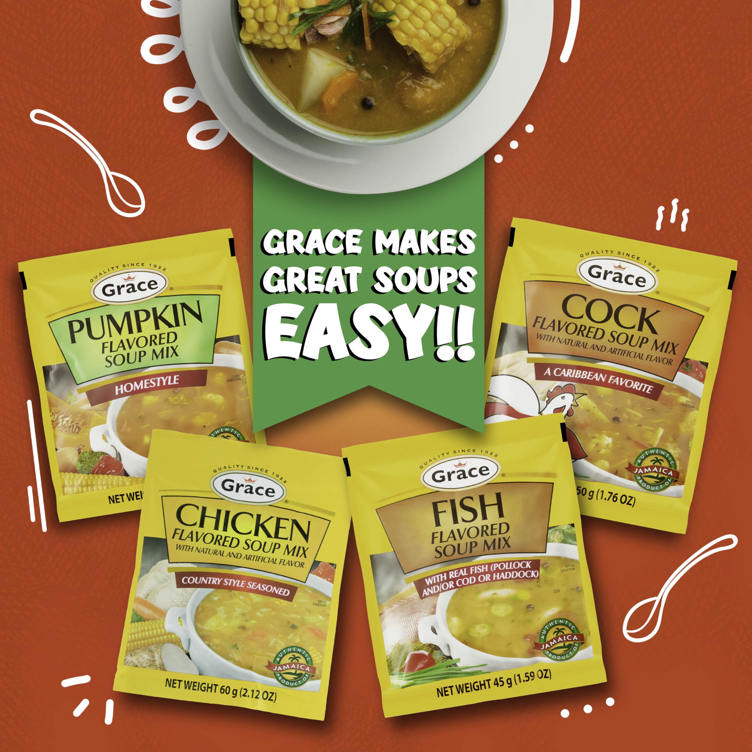 Grace Cock Flavored Soup Mix, 1.76 Oz (Pack of12)