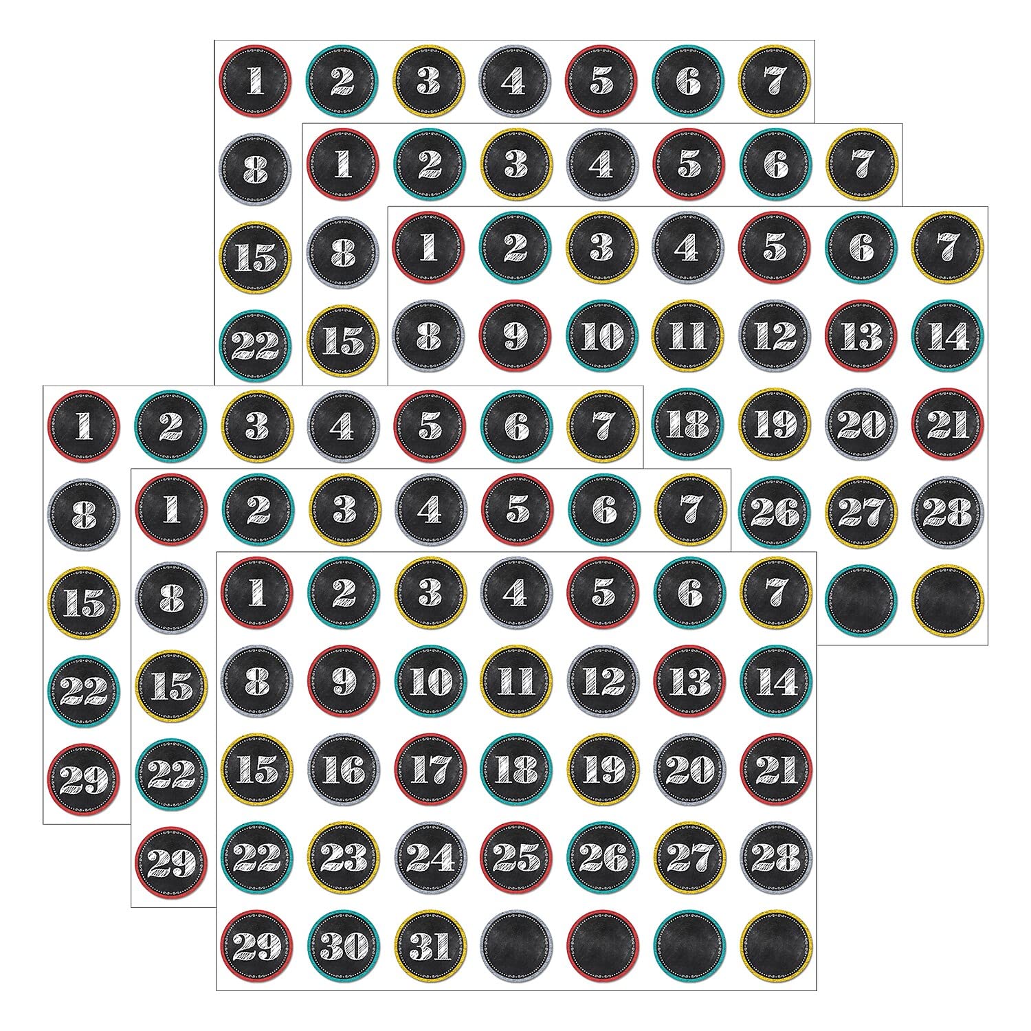 Creative Teaching Press Chalk It Up! Calendar Days (Calendar Set Decoration), Black/Multi (6896)