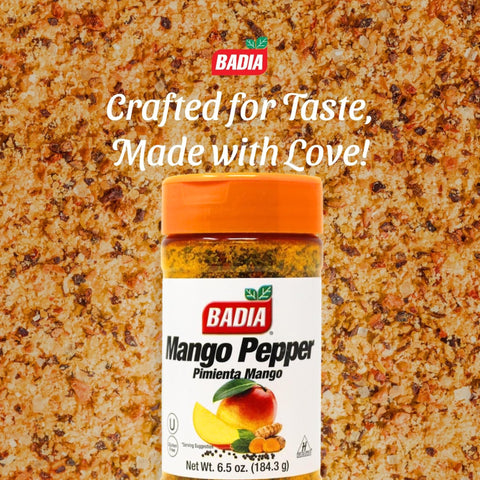 Badia Mango Pepper Seasoning, 6.5 oz - Sweet & Zesty Citrus Pepper Blend for Chicken, Seafood & Vegetables