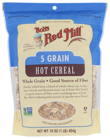 Bob's Red Mill 5 Grain Hot Cereal, 16oz (Pack of 1) - Non GMO, Vegan, Kosher