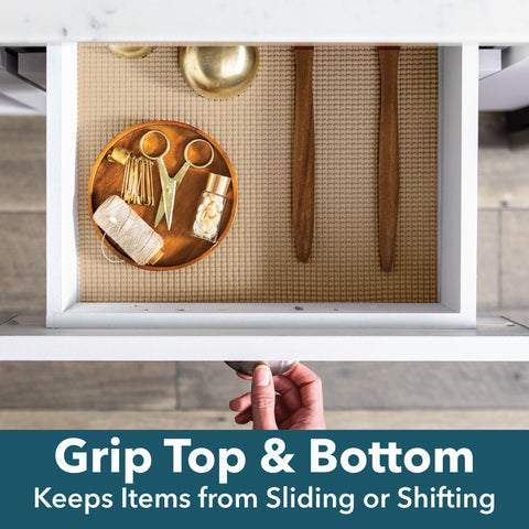 EasyLiner Select Grip Shelf Liner - Easy to Install & Cut to Fit - Non Slip, Non Adhesive, Drawer Shelf & Cabinet Liner for Kitchen, Bathroom, Pantry Cupboards, 12 in x 10 ft (1 Roll), 10 ft, Black