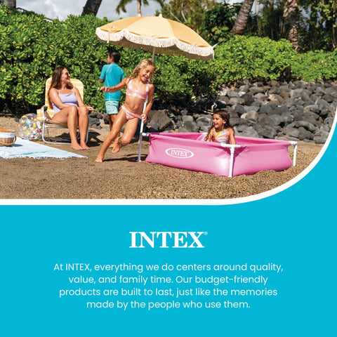 Intex 4 Foot x 12 Inch Miniature Durable Vinyl Outdoor Above Ground Frame Kiddie Swimming and Teaching Baby Pool for Ages 3 and Up, Blue