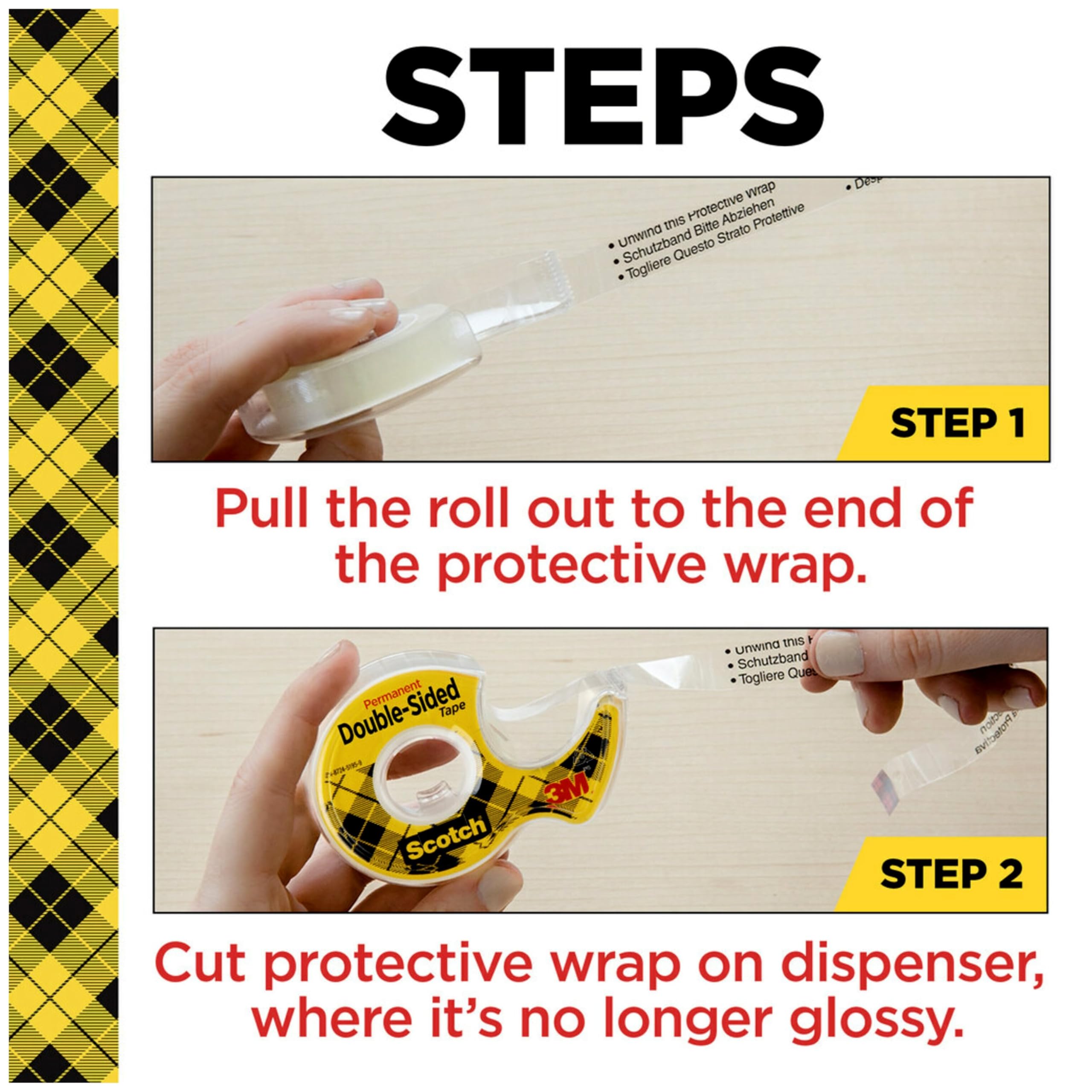 Scotch Double Sided Tape, Permanent, 3/4 in x 300 in, 1 Dispenser/Pack (237)