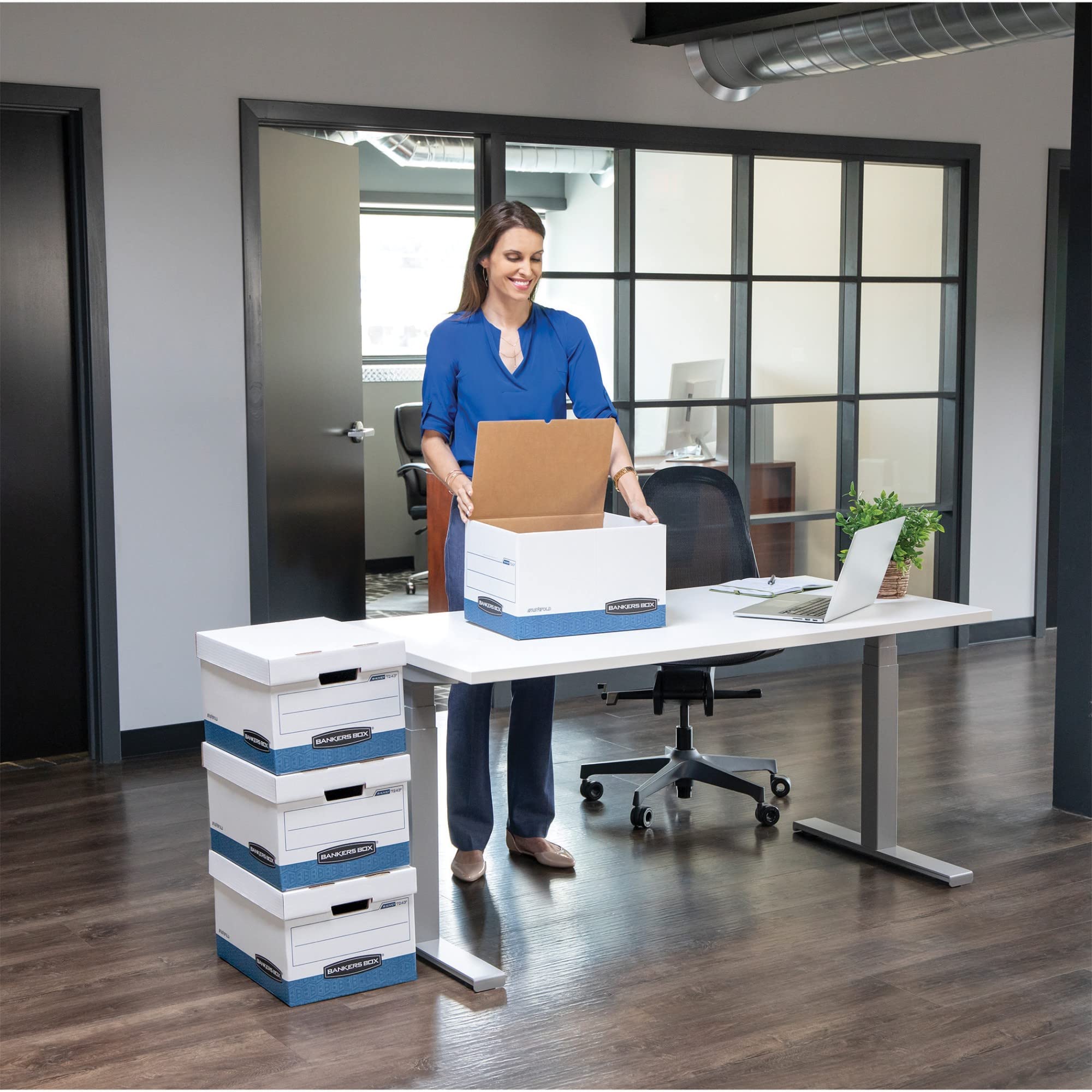 Bankers Box 12-Pack Medium Duty File Storage Boxes with Lids, FastFold Assembly, Letter/Legal, STOR/FILE, (00789)