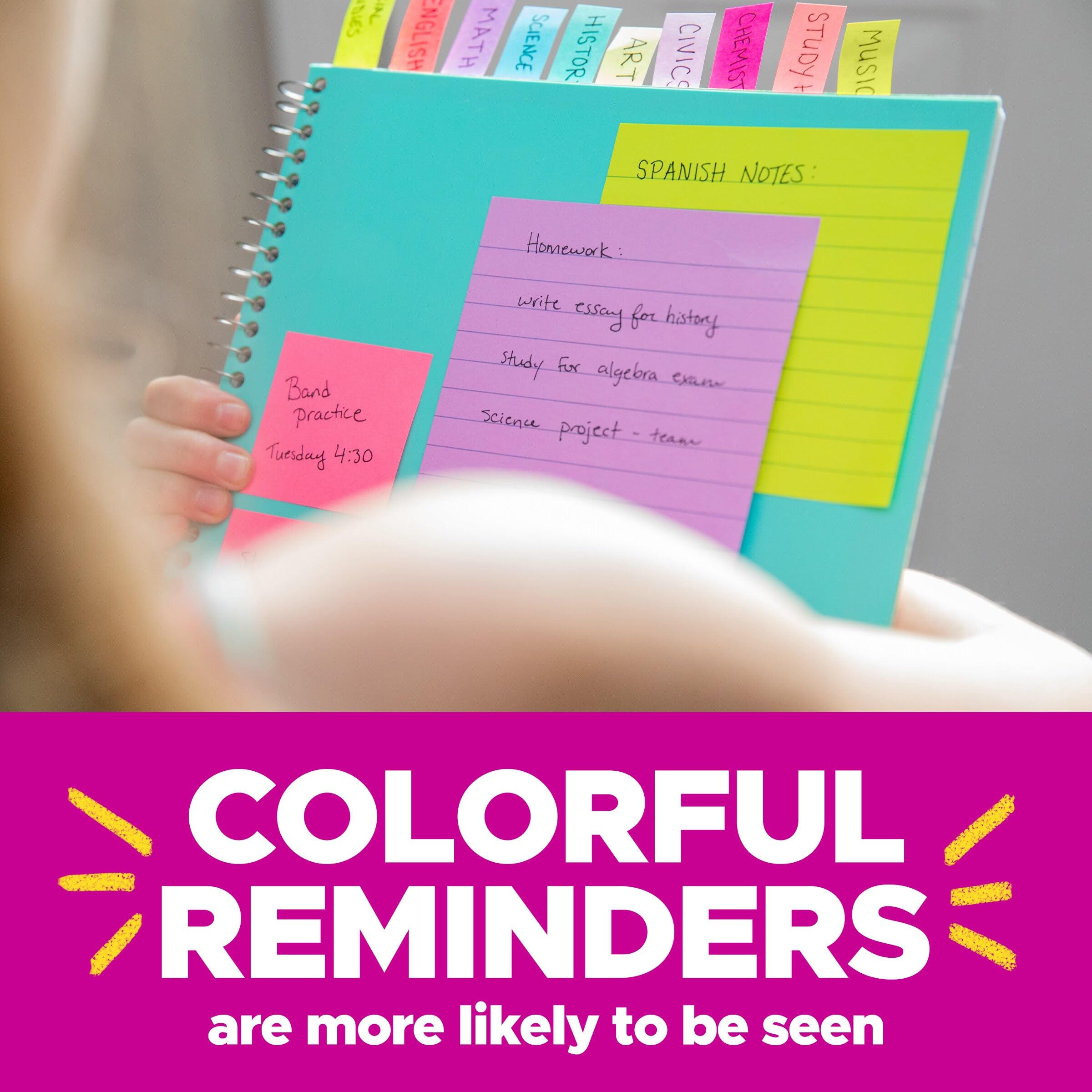 Post-it Pop-up Notes, 6 Sticky Note Pads, 3 x 3 in., School Supplies, Office Products, Accordion Sticky Notes Work with Pop-Up Note Dispenser, Beachside Café Collection