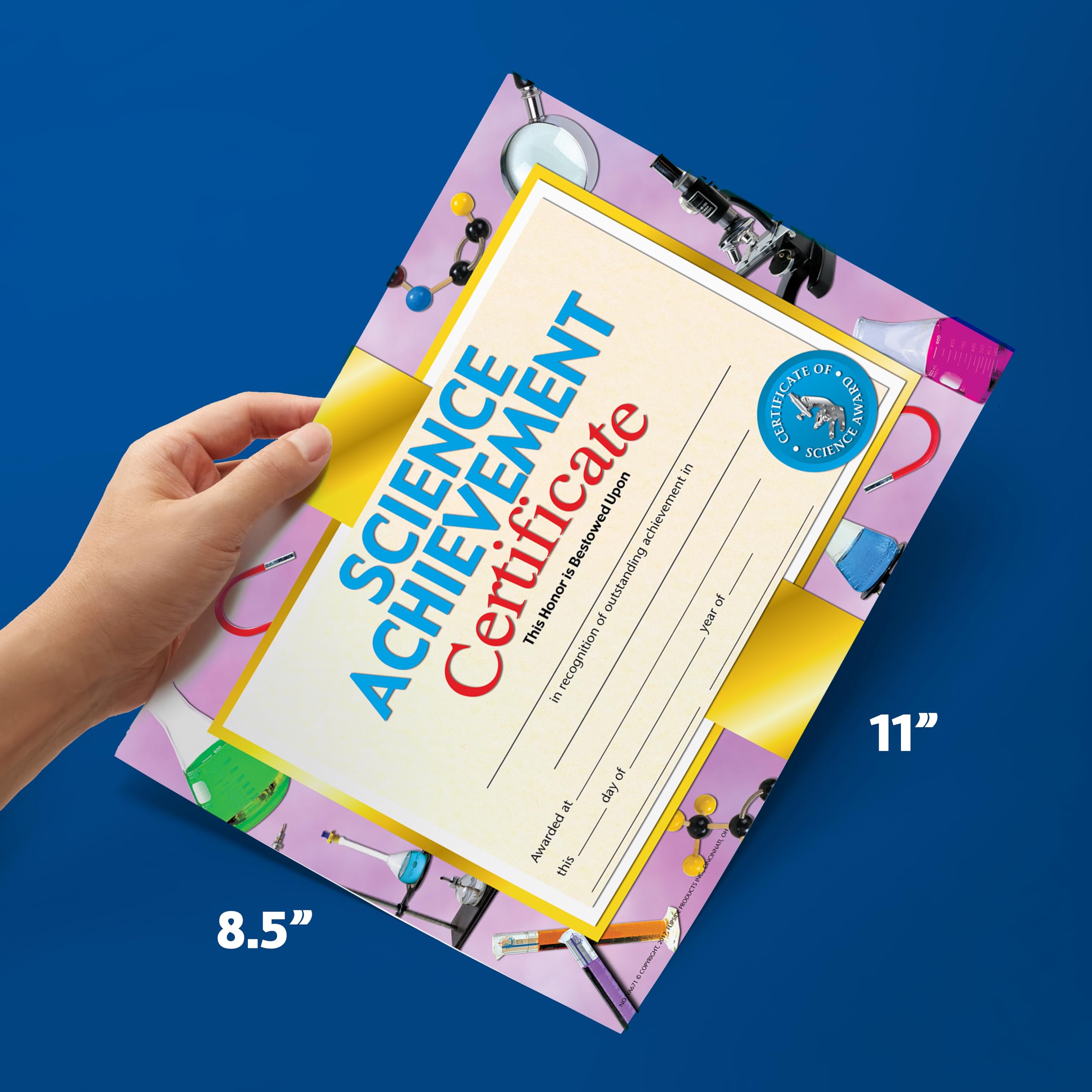 Hayes Science Achievement Certificate, 8.5" x 11", Pack of 30