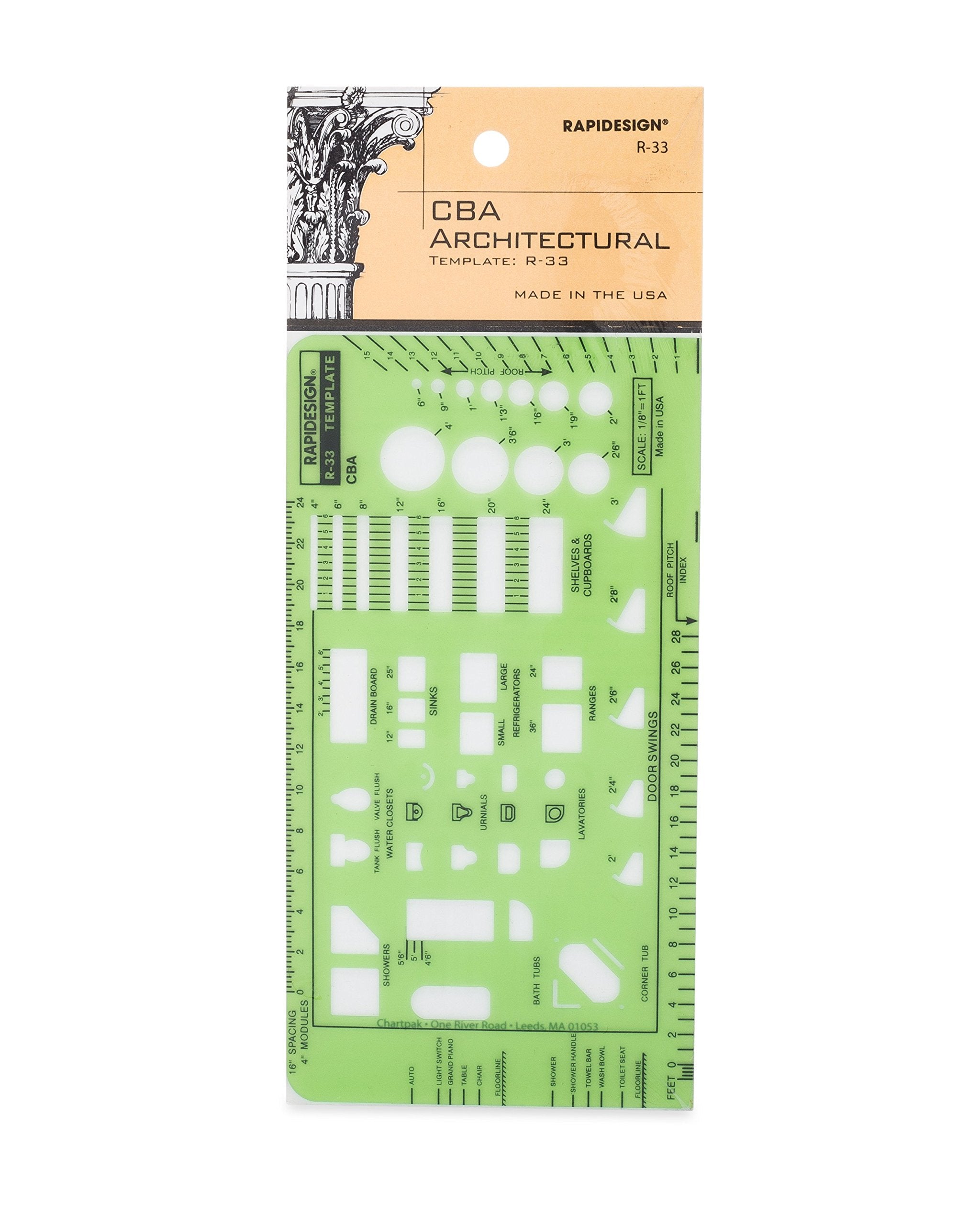Rapidesign CBA Architectural Template, 1 Each (R33)