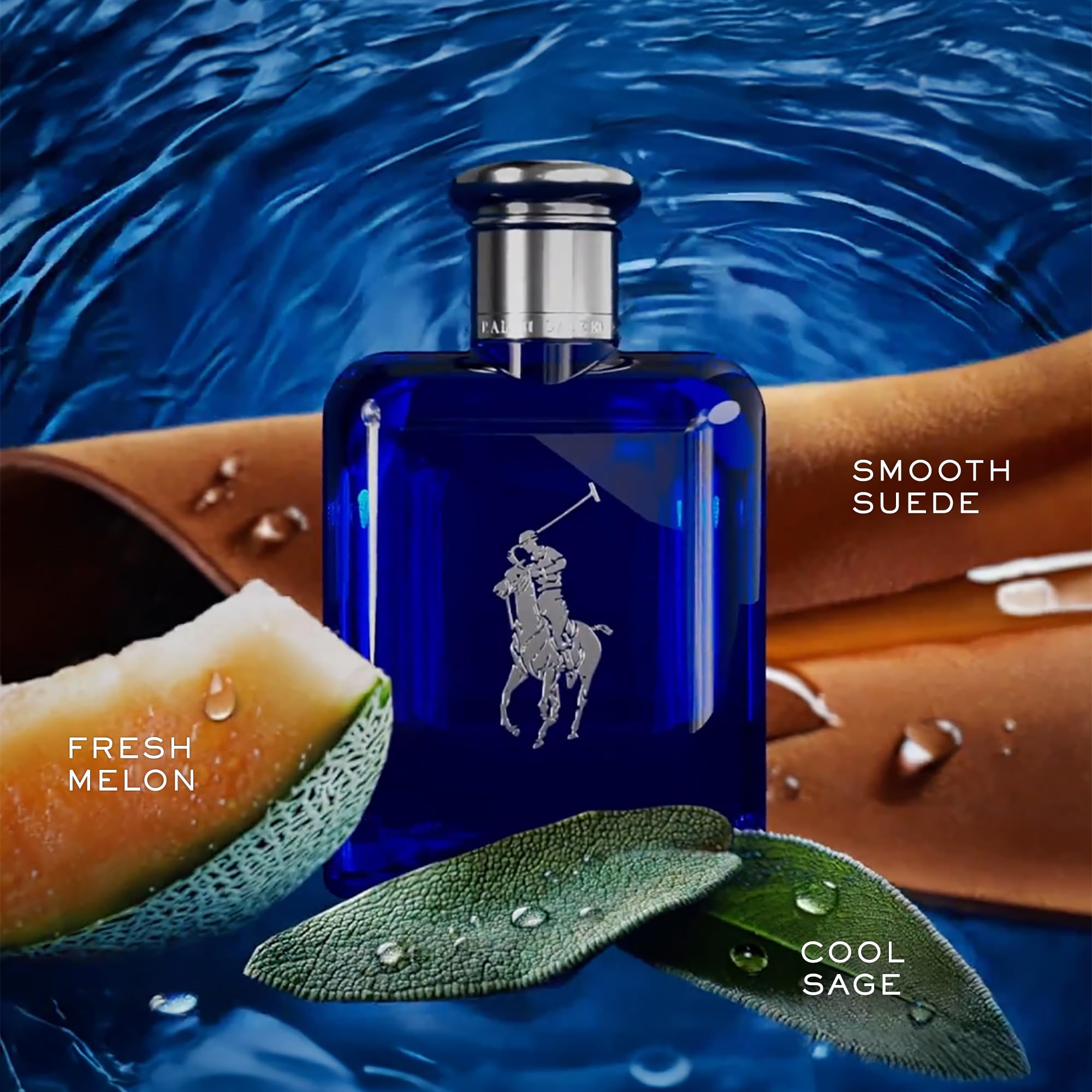 RALPH LAUREN FRAGRANCES - Polo Blue - Eau de Toilette - Men's Cologne - Aquatic & Fresh - With Citrus, Sage, and Suede - Medium Intensity - 1.35 Fl Oz