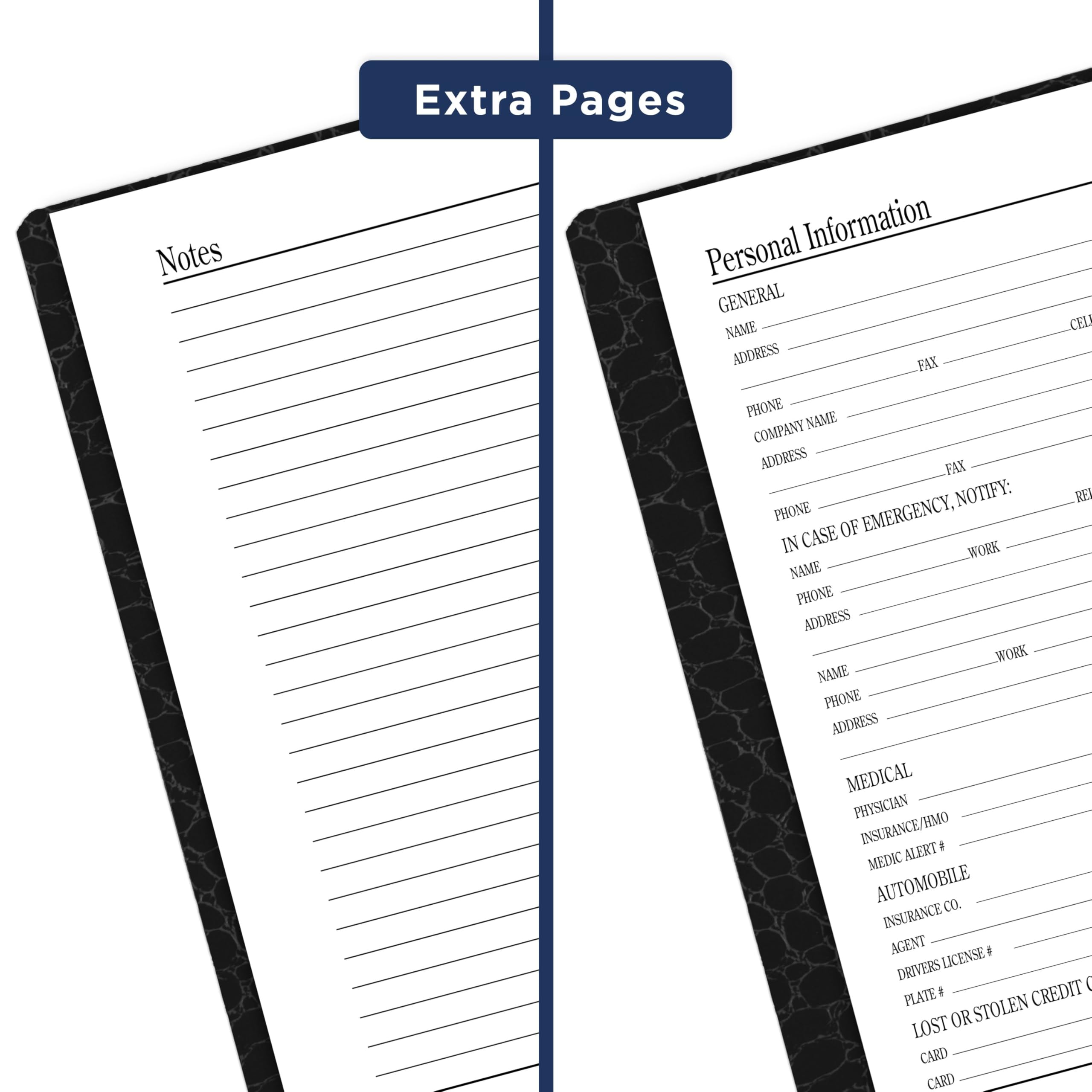 AT-A-Glance Telephone & Address Book, 600+ Entries, 4" x 6", Designer, Black (8040205)