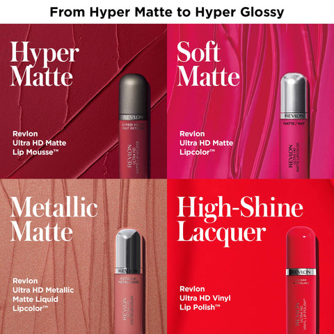 Revlon Ultra HD Matte Lipcolor, Velvety Lightweight Matte Liquid Lipstick in Plum / Berry, Crush (670), 0.2 oz