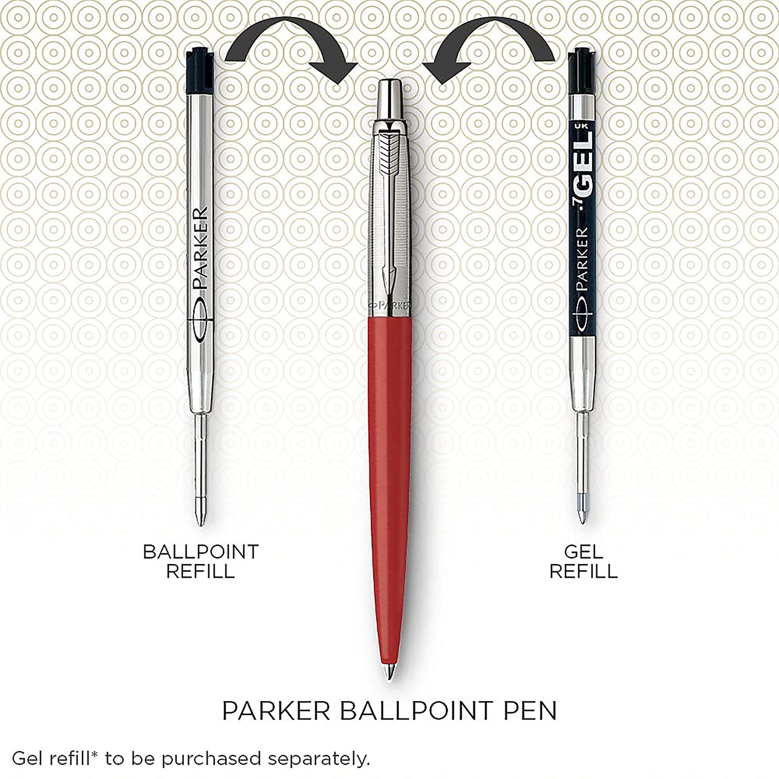 Parker 1953189 Jotter Ballpoint Pen, Chelsea Orange with Medium Point Blue Ink, Gift Box