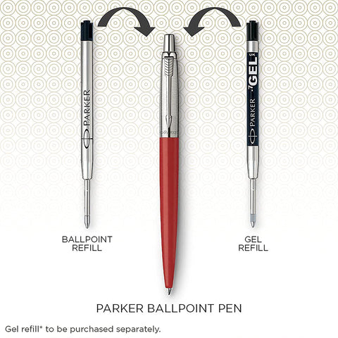 Parker 1953189 Jotter Ballpoint Pen, Chelsea Orange with Medium Point Blue Ink, Gift Box