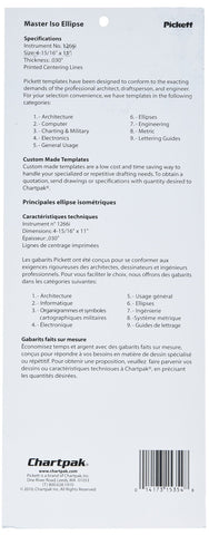 Pickett Master Isometric Ellipse Template (1266I)