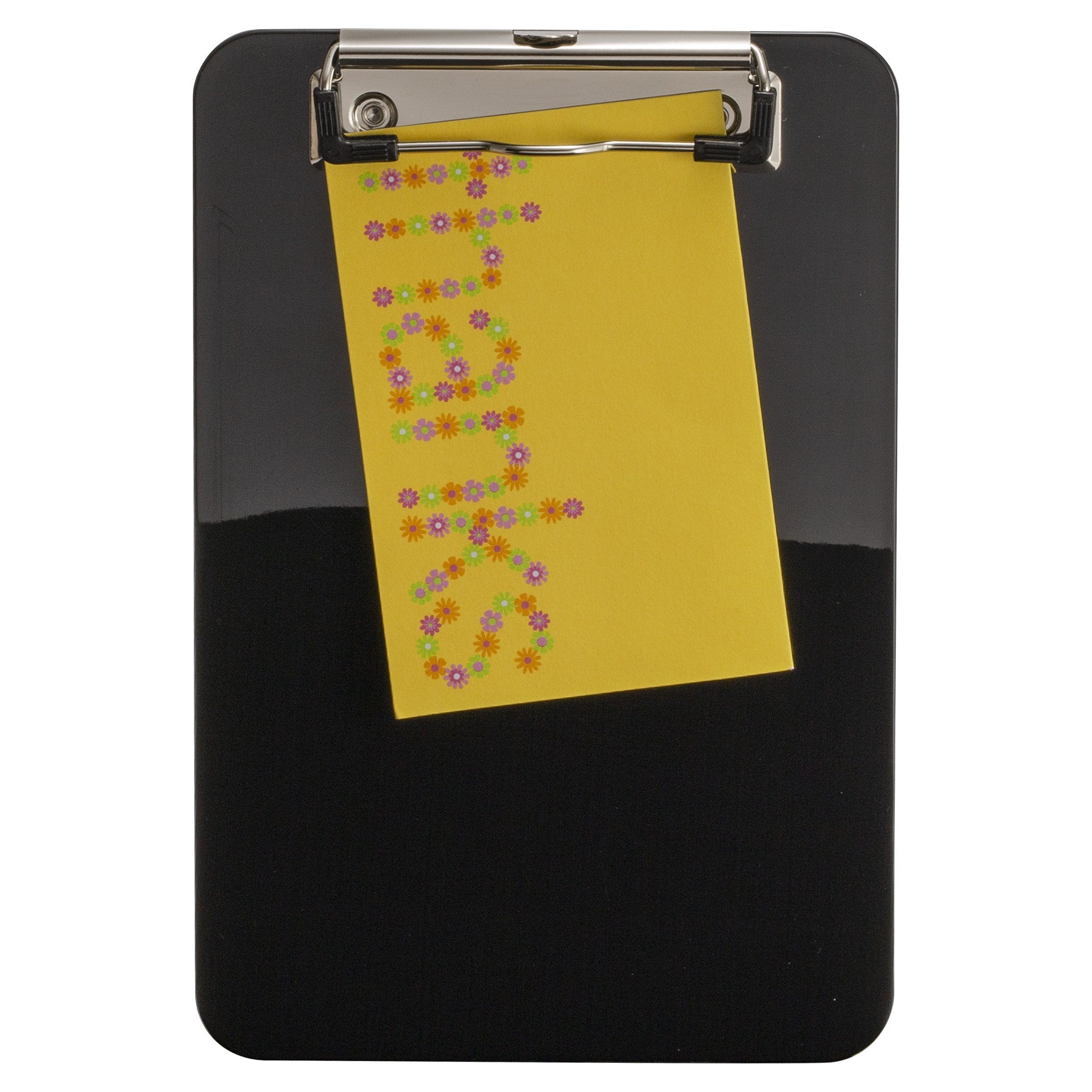 OfficemateOIC Memo Size Plastic Clipboard with Low Profile Clip, Black (83002)