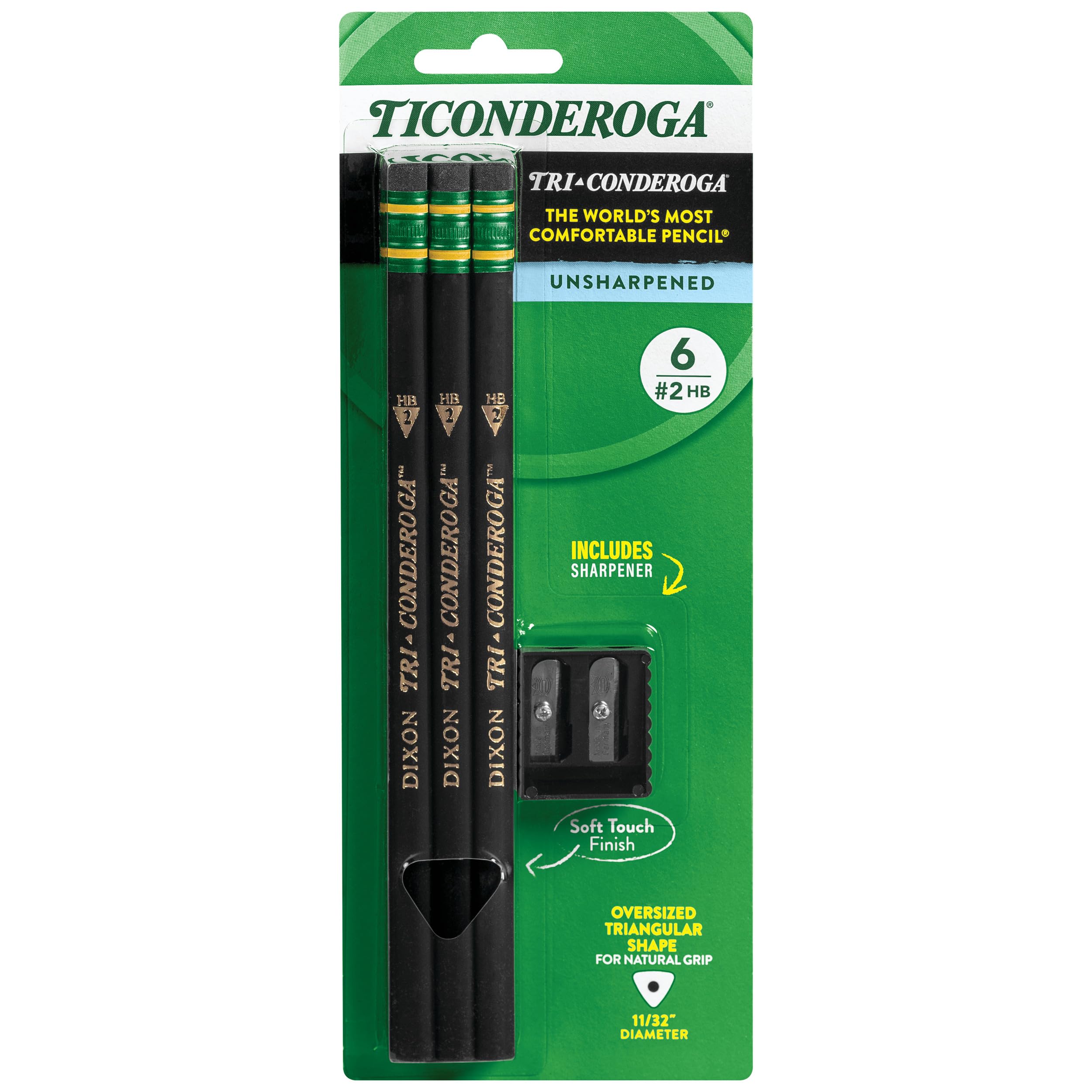 Dixon Tri-Conderoga Triangular Black Woodcase