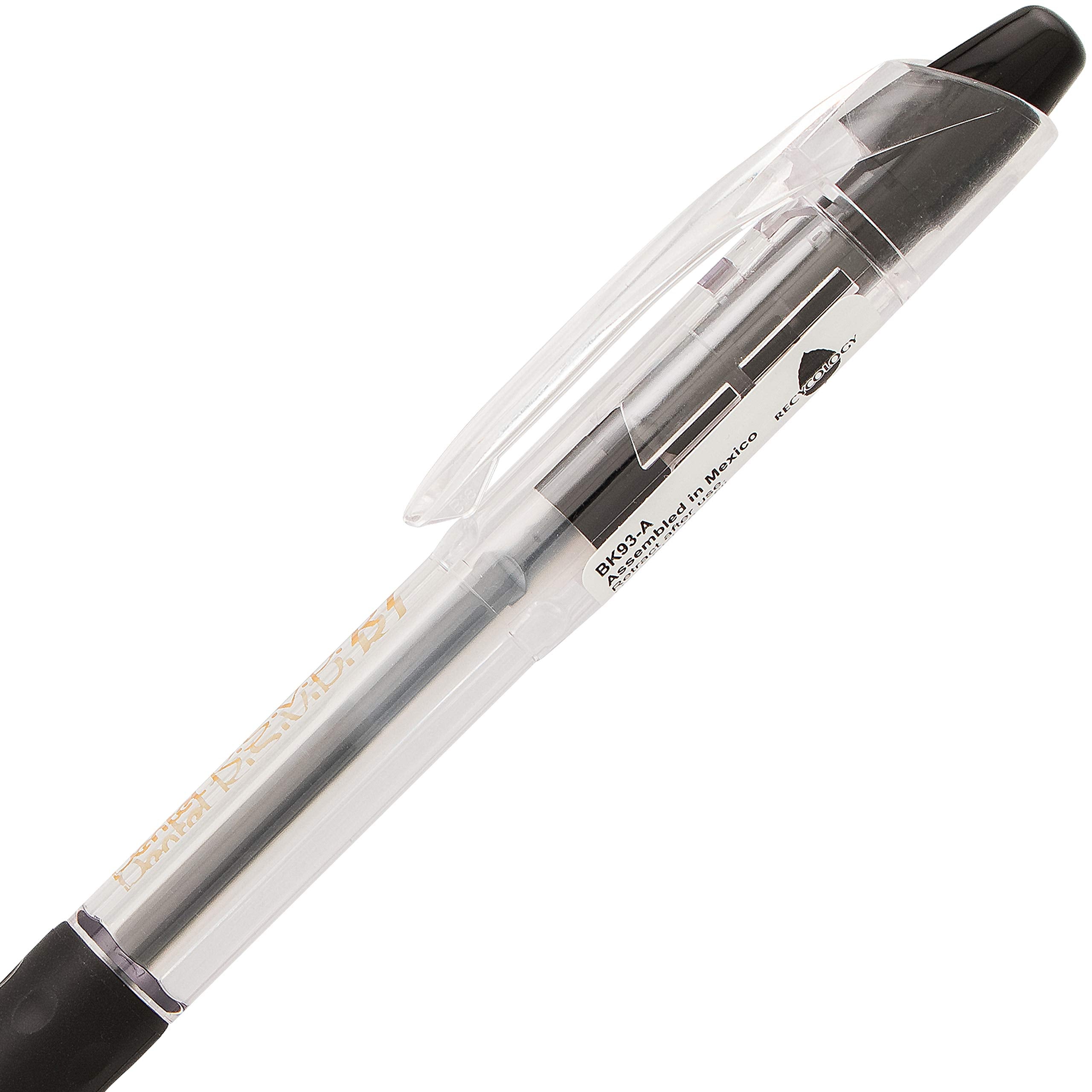Pentel RSVP RT Retractable Ballpoint Pen, (1.0mm) Medium Line, Black Ink, Pack of 2 (BK93BP2A)