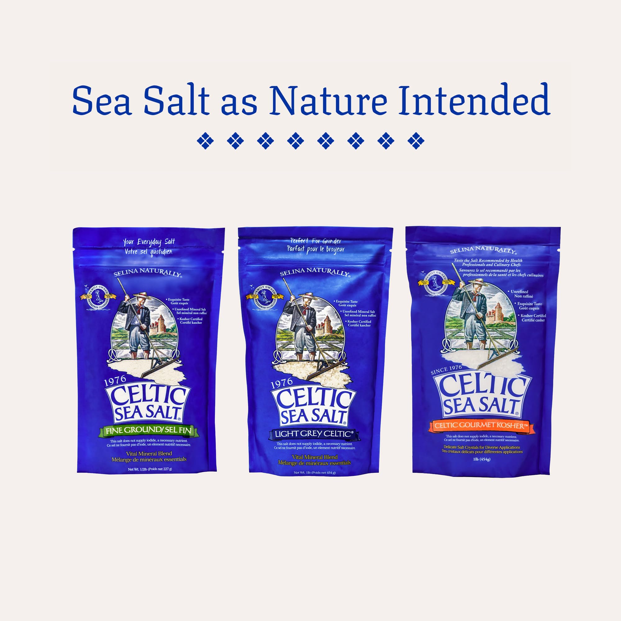 Celtic Sea Salt Kosher – Unrefined Sea Salt, Chef Trusted, Sustainably Harvested, GMP Certified – Cooking, Baking, Meat Seasoning, Pasta Water – 1 lb Resealable Bag