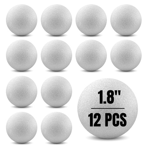 Hygloss Round Foam Balls for Crafts - 1.8-Inch White Craft Foam (XPS) for Arts Small Foam Balls for School Projects and DIY Crafts - Round Balls - 12 Pack of Foam Craft Spheres