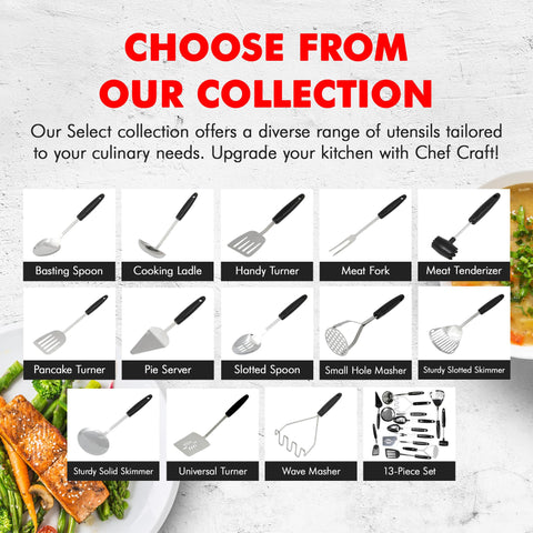 Chef Craft Select Turner/Spatula, 14.5 inch, Stainless Steel