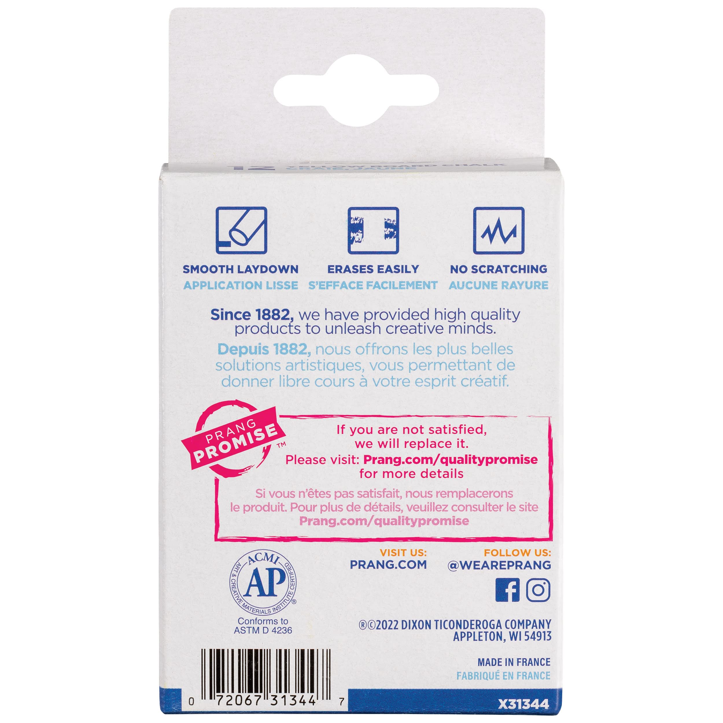 Prang Board Chalk, Yellow, 12 Count
