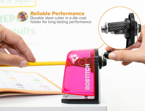 Bostitch Office Multi-Mount Manual Pencil Sharpener, Vacuum Mount or Screw Mount, Assorted Colors - Receive One of Five Colors (MPS2-ASST) No Color Choice