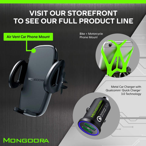 Mongoora Air Vent Car Phone Mount Holder - Locking Cell Phone Car Mount Universal for Any Smartphone, iPhone, Android - Clip On Car Phone Holder for Dashboard - Stocking Stuffers