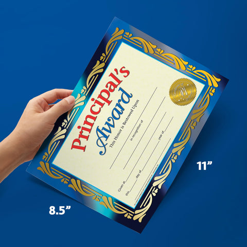 Flipside Products Hayes Principal's Award Certificate, Recognition, Award Student Achievement, Incentive, Full-Color Matte Finish, 8.5" x 11", 30 Pack