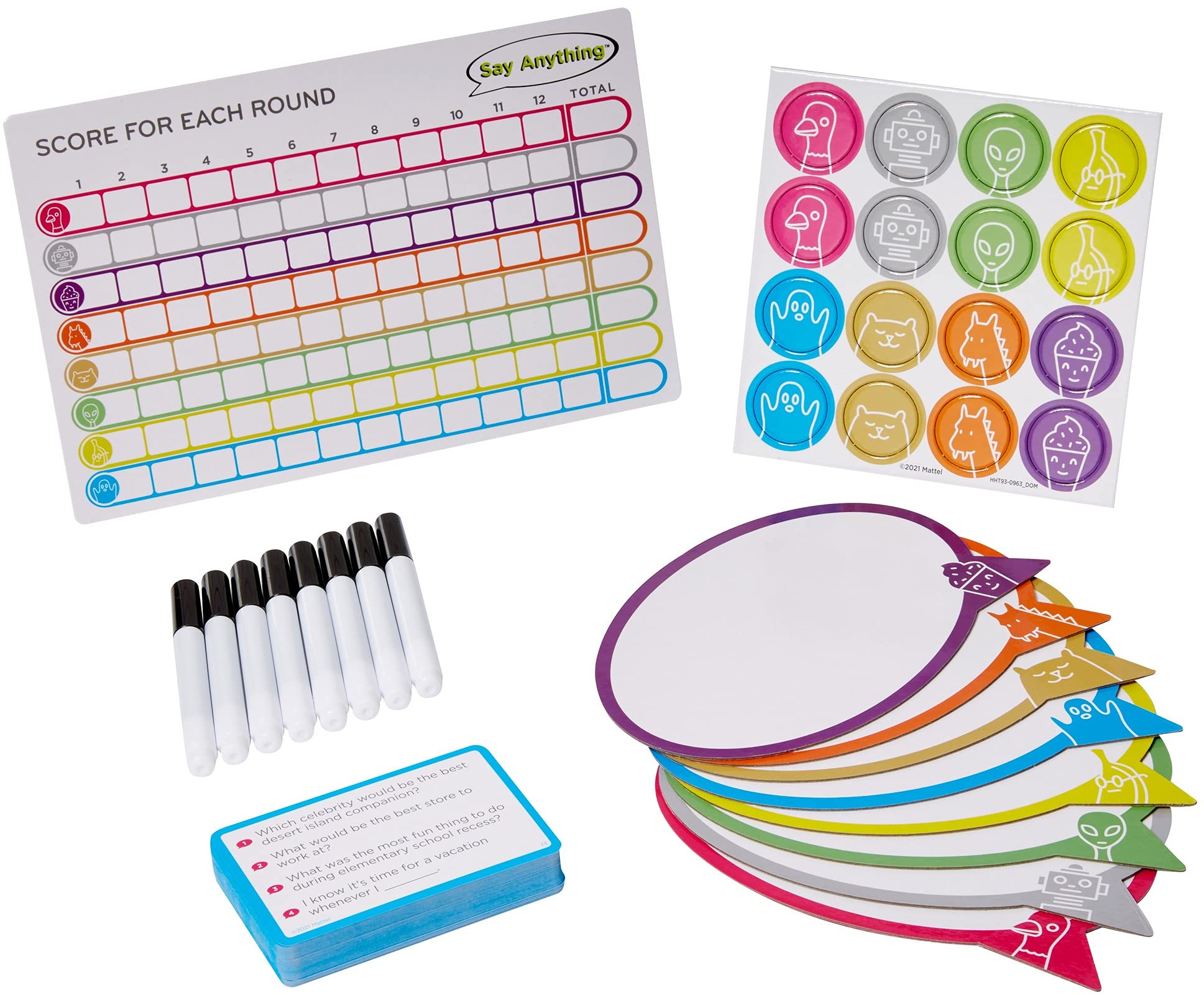 Mattel Games Say Anything Board Game for Teens, Adults & Parties with Question Cards, Dry Erase Scoreboard & More, 4 to 8 Players Ages 13 Years & Older