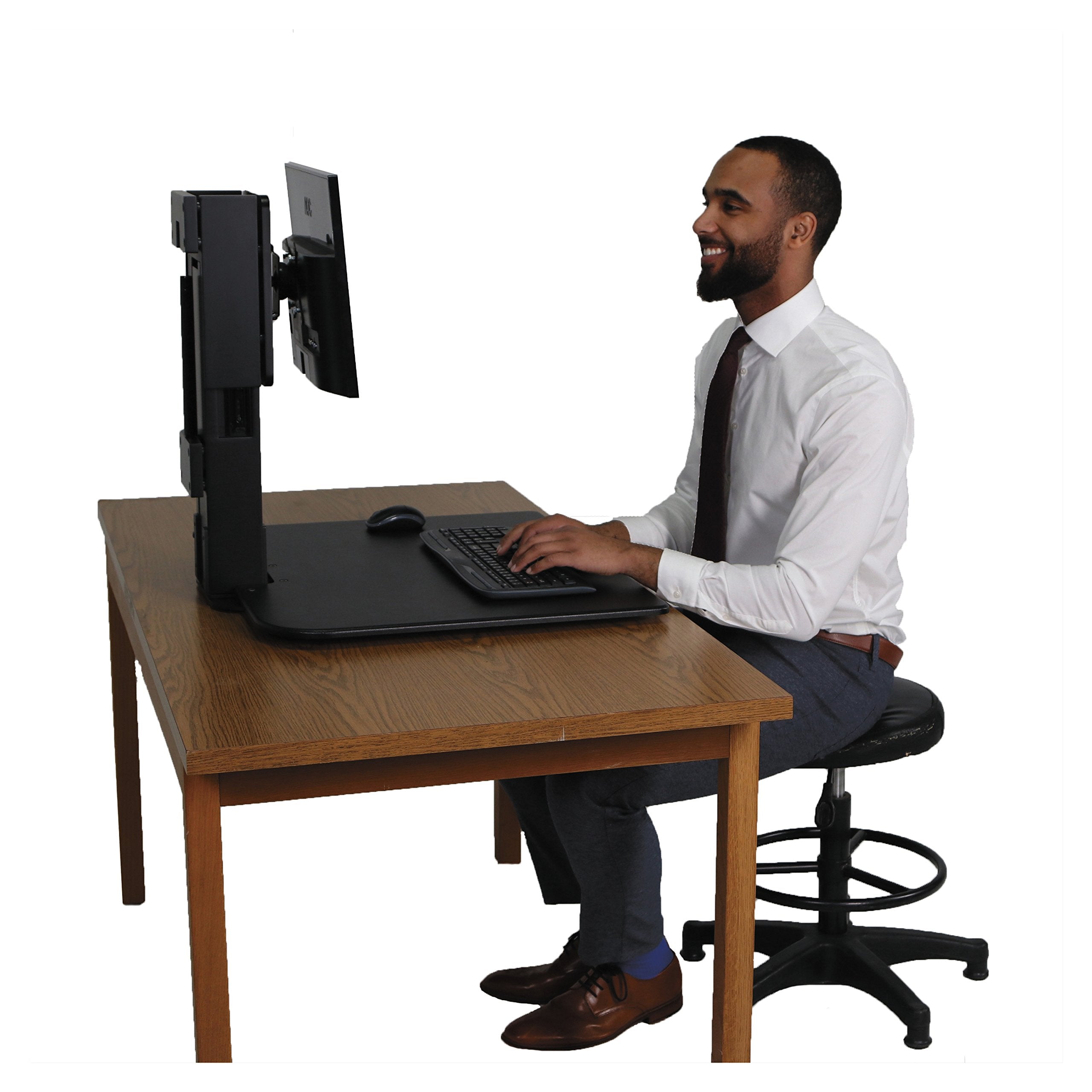 Victor High Rise Standing Desk Workstation, 28" X 23" X 10.5" to 15.5", Black