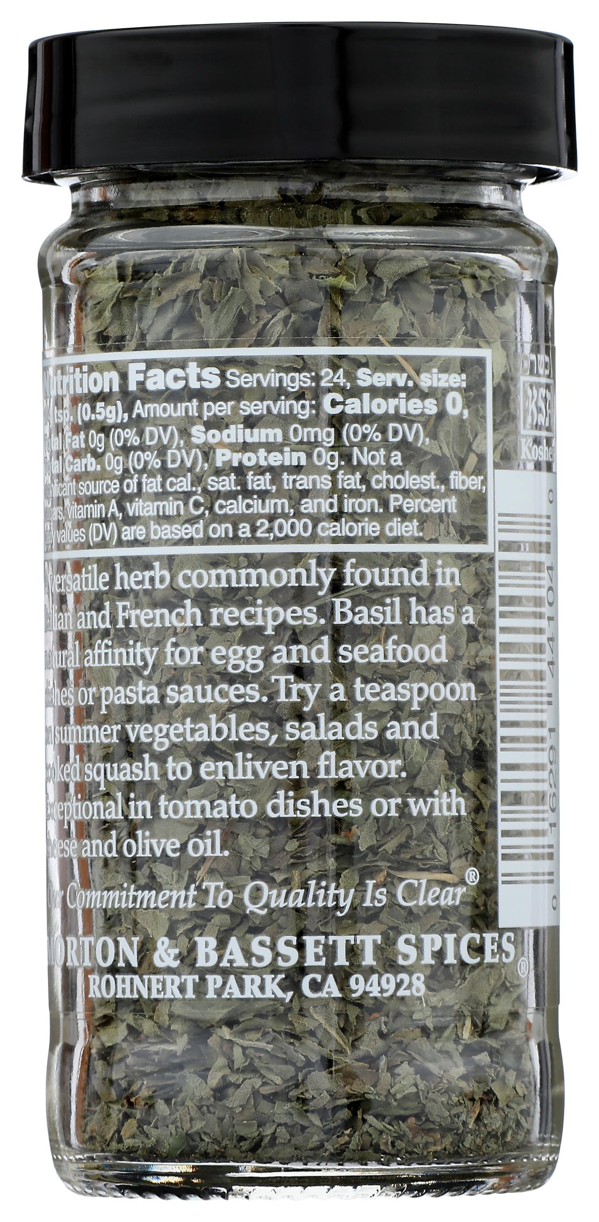 Morton & Bassett Basil, 0.4 oz – Non-GMO, Salt-Free, Sweet and Aromatic Herb for Pasta, Pizzas & Mediterranean Dishes