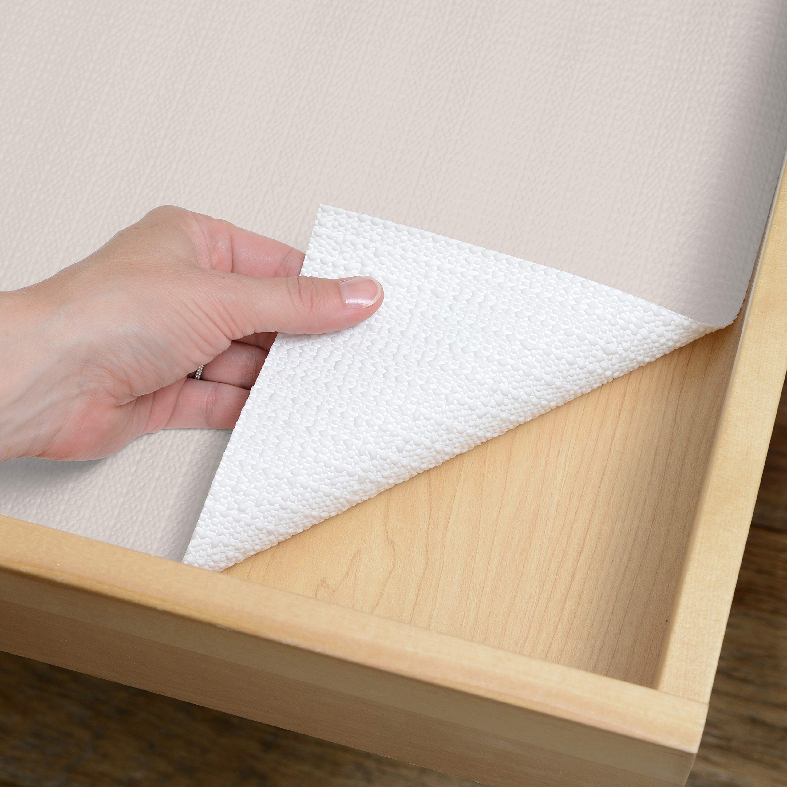 Con-Tact Brand Grip Prints Non-Adhesive Non-Slip Vinyl Liner for Shelf, Drawer and Counter Tops, 18'' x 4', Almond