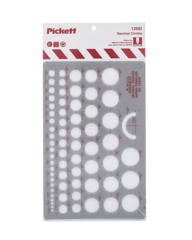 Pickett Decimal Circles Template, Circles Ranging in Size From .100 to 1.500 Inches (1206I)