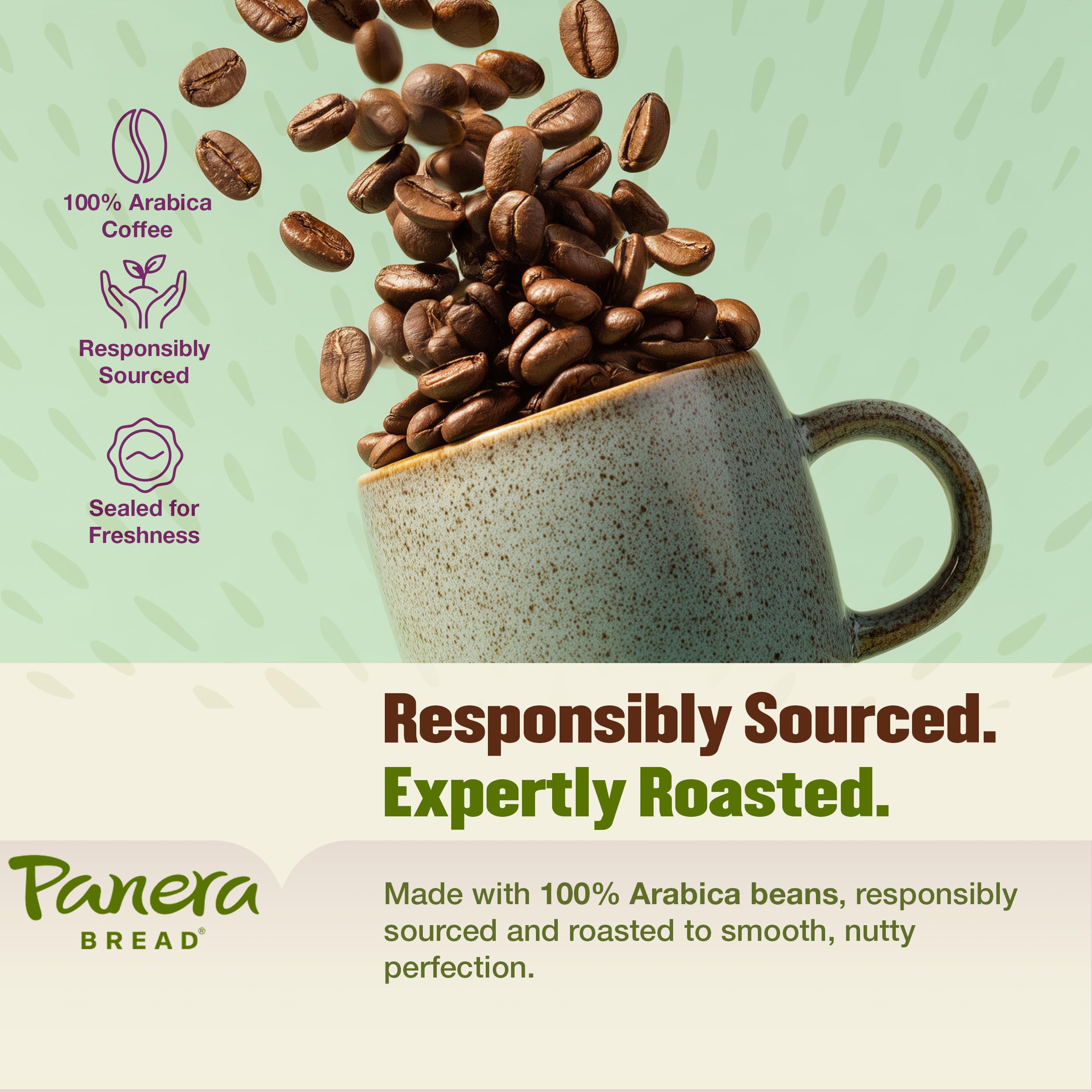 Panera Dark Roast Ground Coffee, - Bold Breakfast Brew with Dark Chocolate Finish - 100% Arabica Beans, Sustainably Sourced - Kosher, Dairy-Free - Cafe Quality for Home Brewing 12oz Bag
