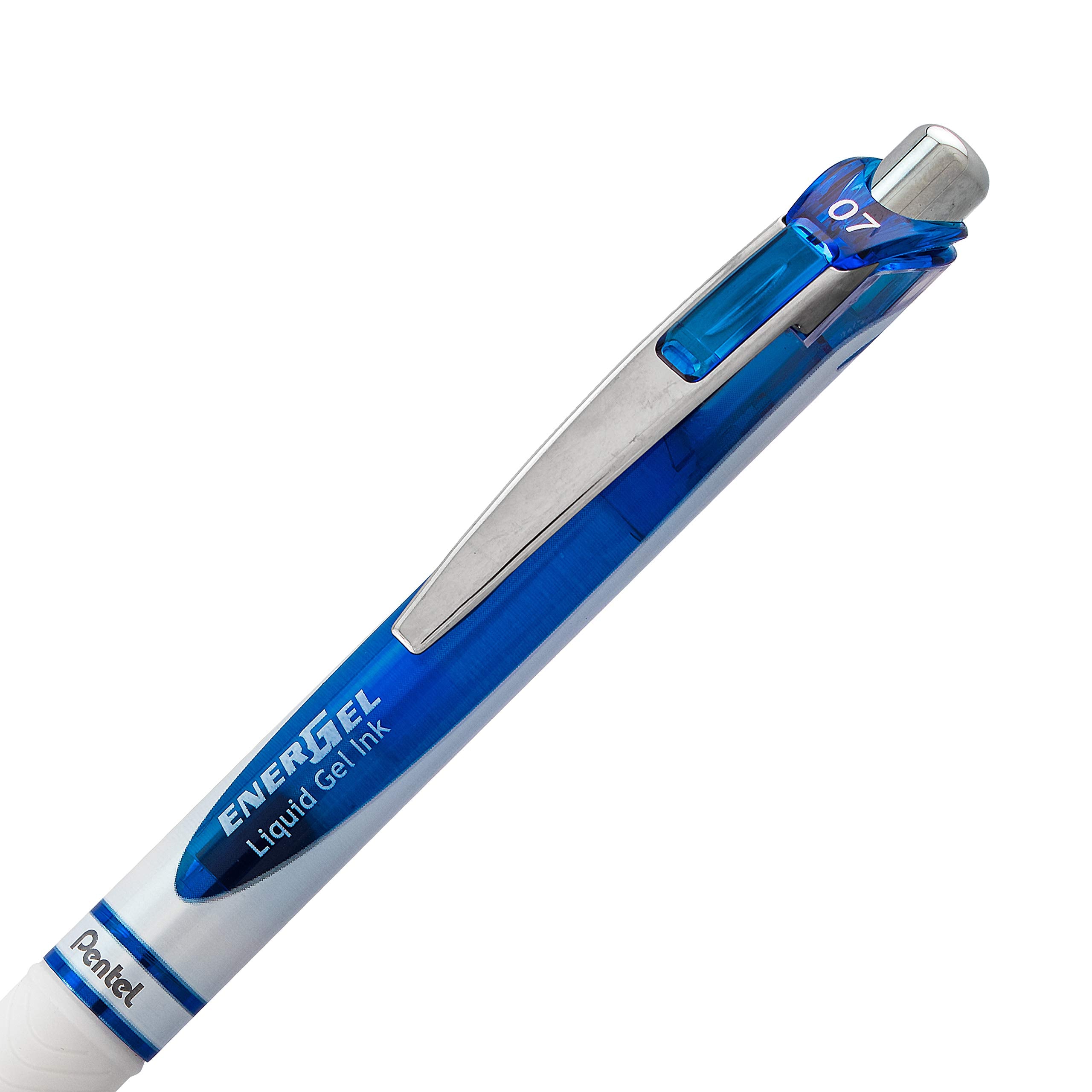 Pentel EnerGel Pearl Retractable Liquid Gel Pen, Needle Tip (0.7mm) Medium Line, Blue Ink, 2-Pk (BLN77WBP2C)