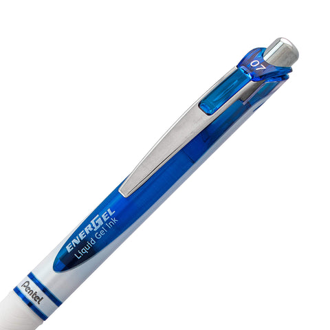 Pentel EnerGel Pearl Retractable Liquid Gel Pen, Needle Tip (0.7mm) Medium Line, Blue Ink, 2-Pk (BLN77WBP2C)