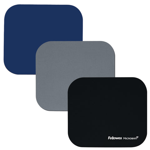 Fellowes 5933901 Mouse Pad w/Microban, Nonskid Base, 9 x 8, Black (FEL5933901), 8" x 9" x 0.1"