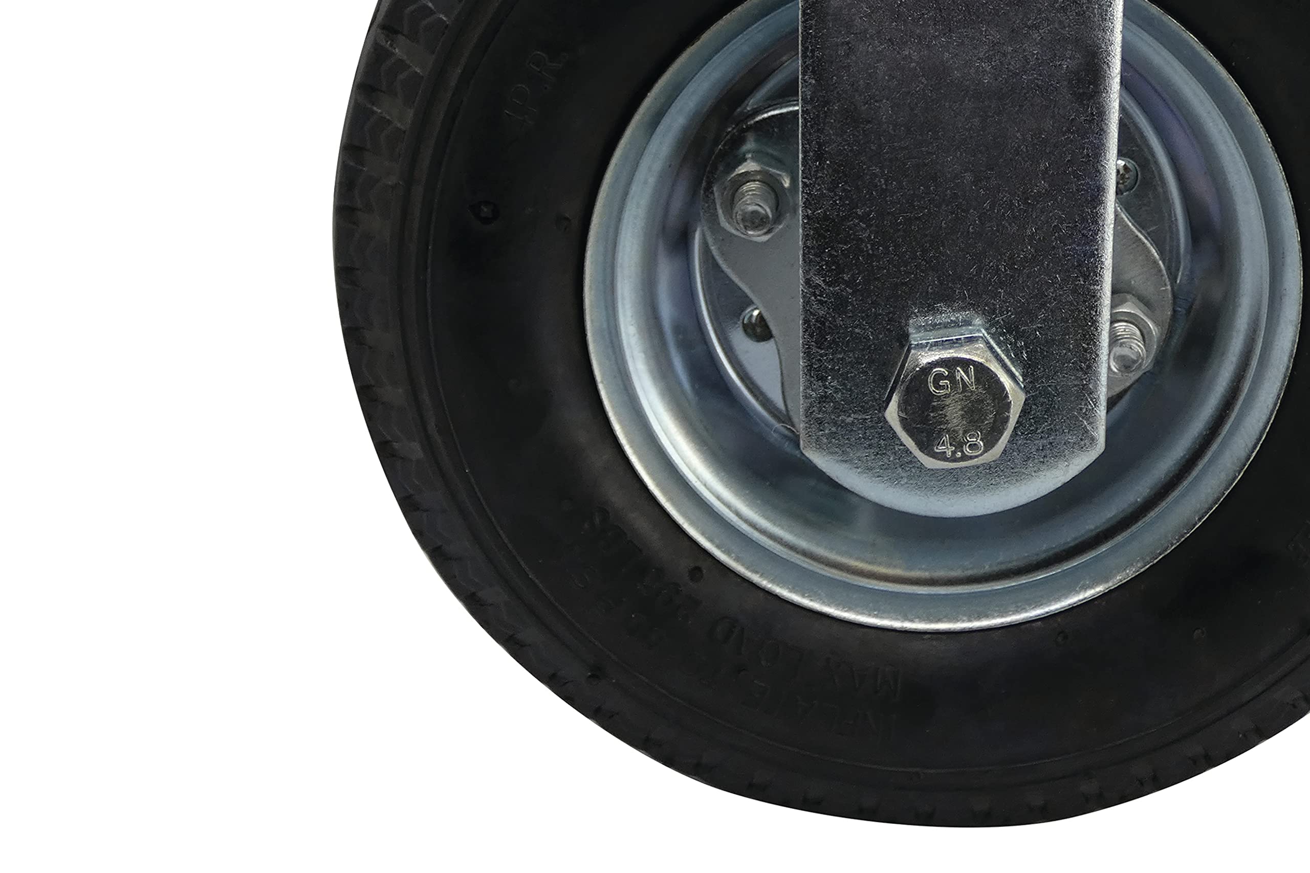 Shepherd Hardware 9795 8-Inch Pneumatic Caster Wheel, Rigid Plate, Steel Hub with Ball Bearings, 5/8-Inch Bore Centered Axle , Black