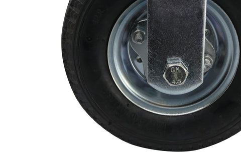 Shepherd Hardware 9795 8-Inch Pneumatic Caster Wheel, Rigid Plate, Steel Hub with Ball Bearings, 5/8-Inch Bore Centered Axle , Black