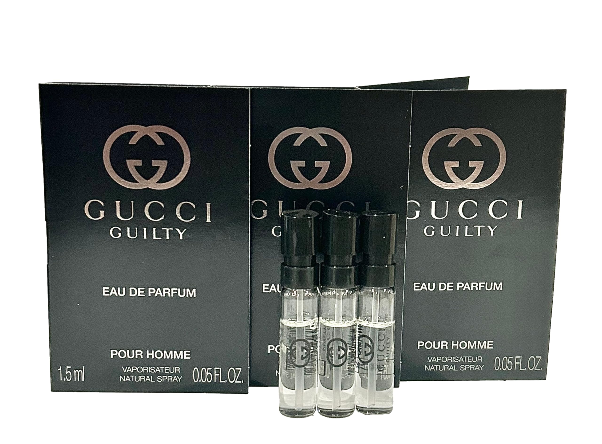 Gucci Guilty Sample Perfume MEN Guilty Guilty PARFUM Spray Pour Homme Size 1.5 ML / 0.05 (set of 3)