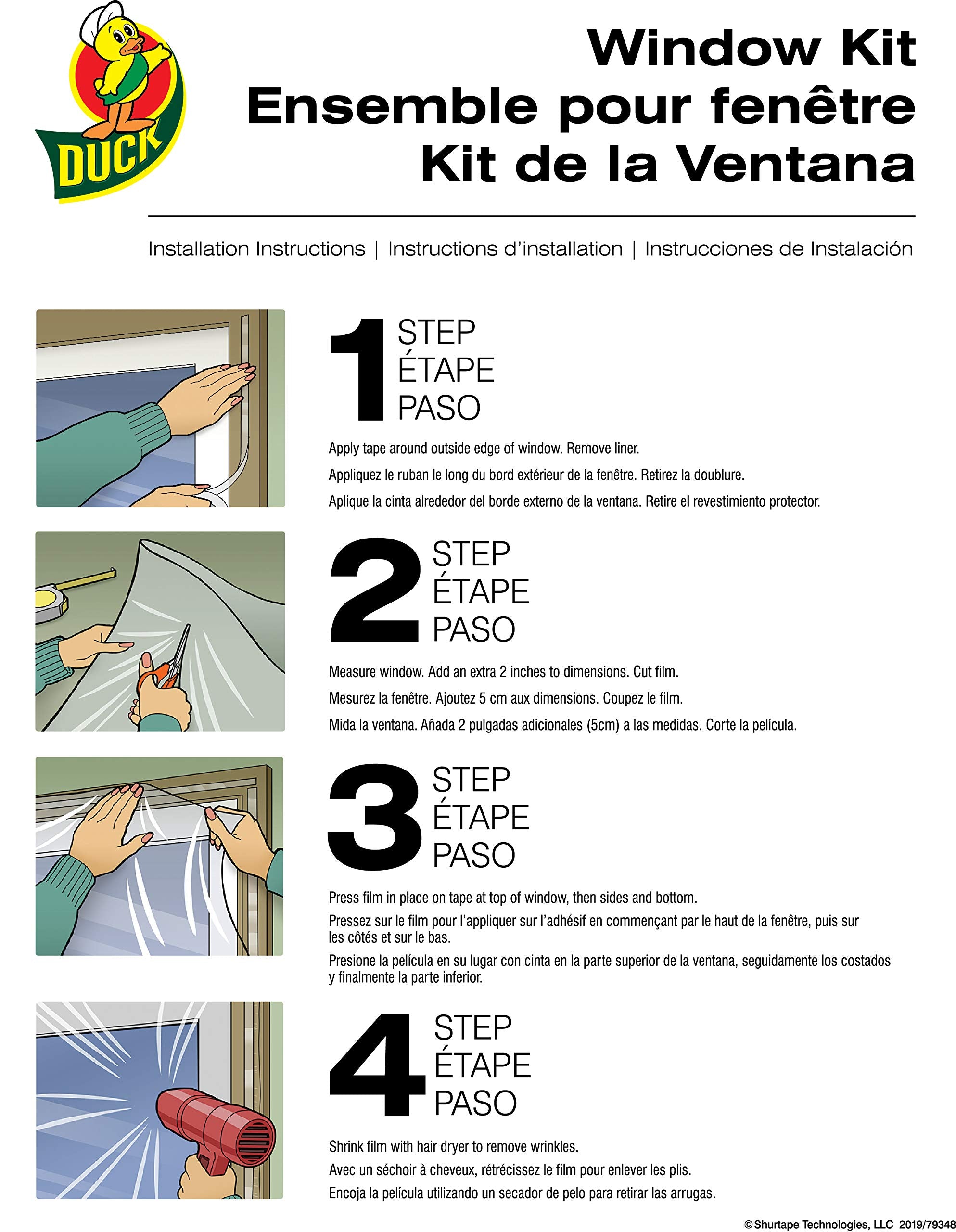 Duck 286218 Extra Large Patio Door Shrink Film Window Insulation kit, 1, Crystal Clear