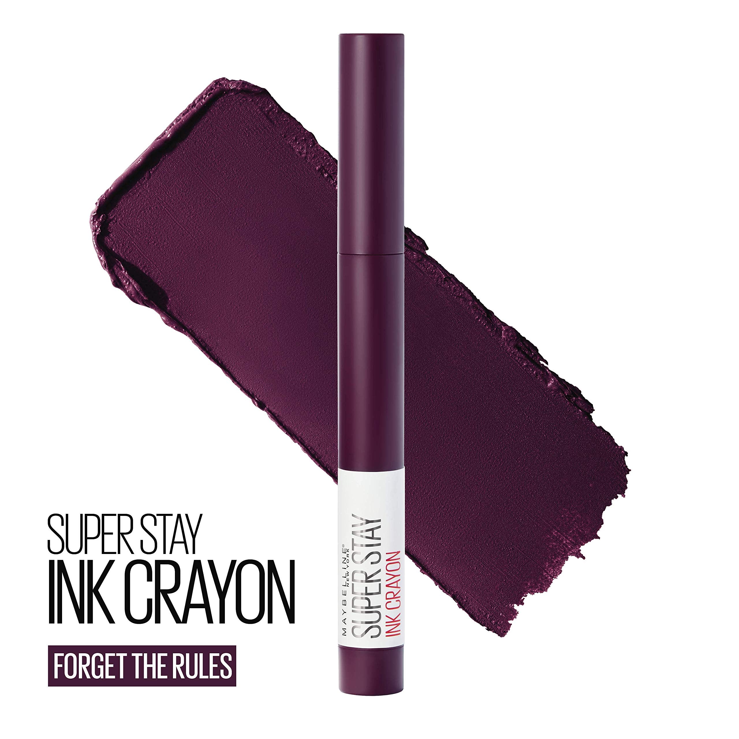 Maybelline SuperStay Ink Crayon Matte Longwear Lipstick With Built-in Sharpener, Forget The Rules, 0.04 Ounce
