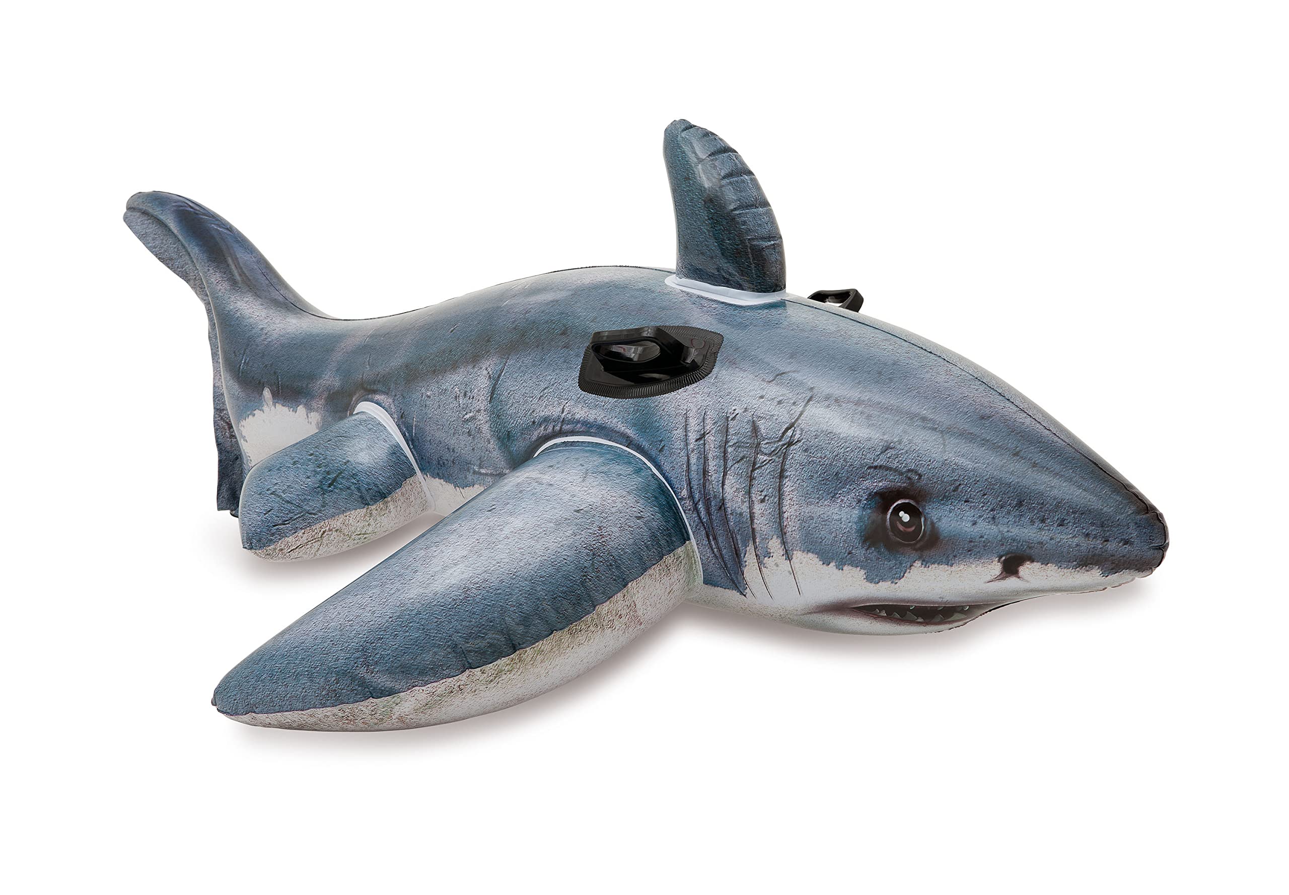 INTEX Great White Shark Inflatable Pool Float: Animal Pool Toy For Kids – 2 Heavy-Duty Handles – 88lb Weight Capacity – 68" x 42" – For Ages 3+