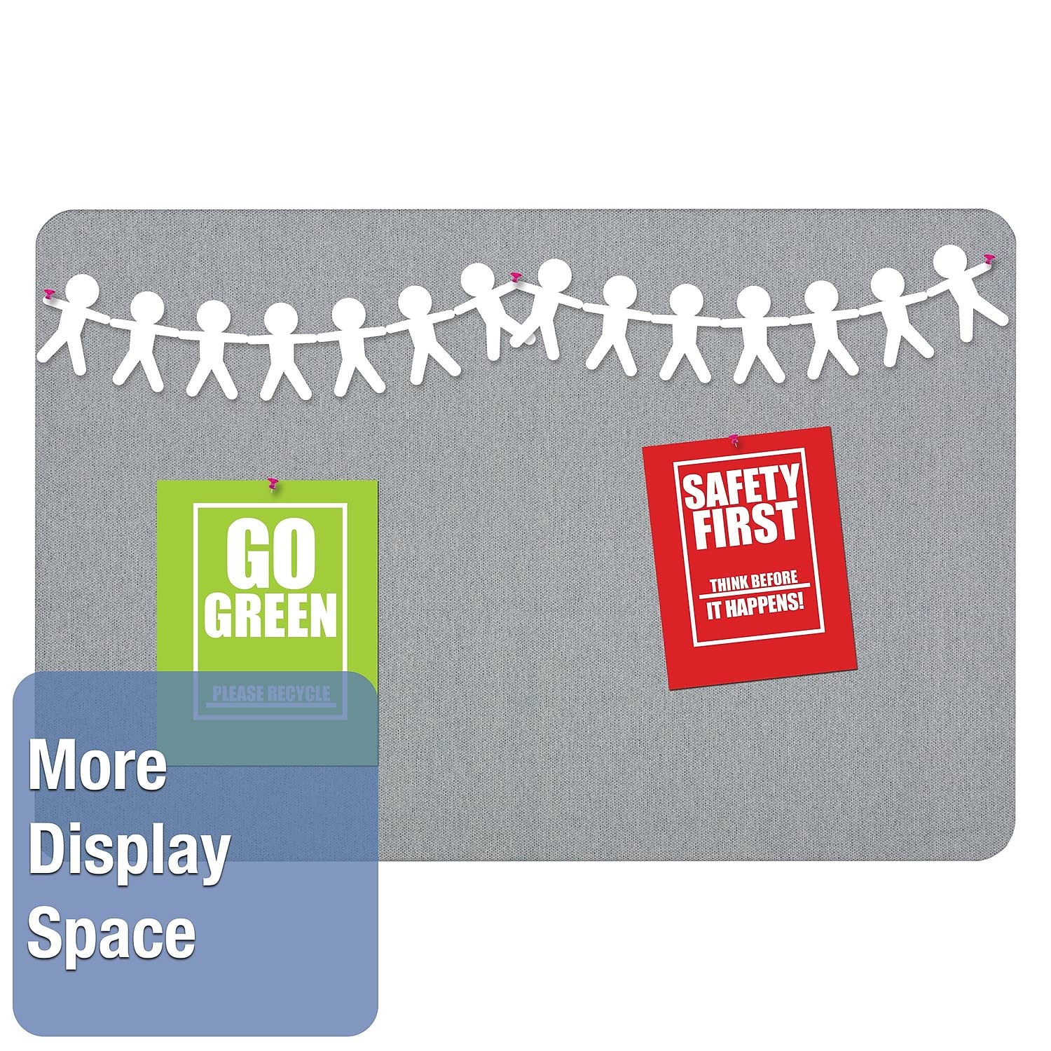 Quartet Bulletin Board, Fabric, 4' x 3', Frameless, High-Density Fiberboard, Oval Office, Light Blue (7684BE)